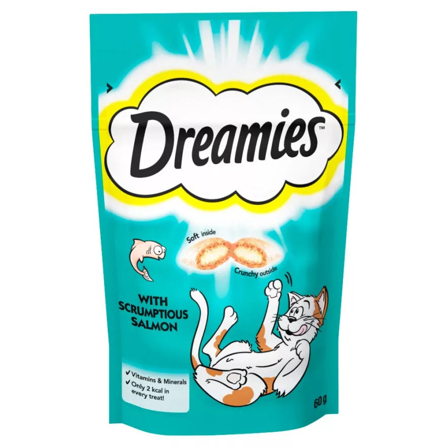 Dreamies jutalomfalat macskák számára 60g lazaccal